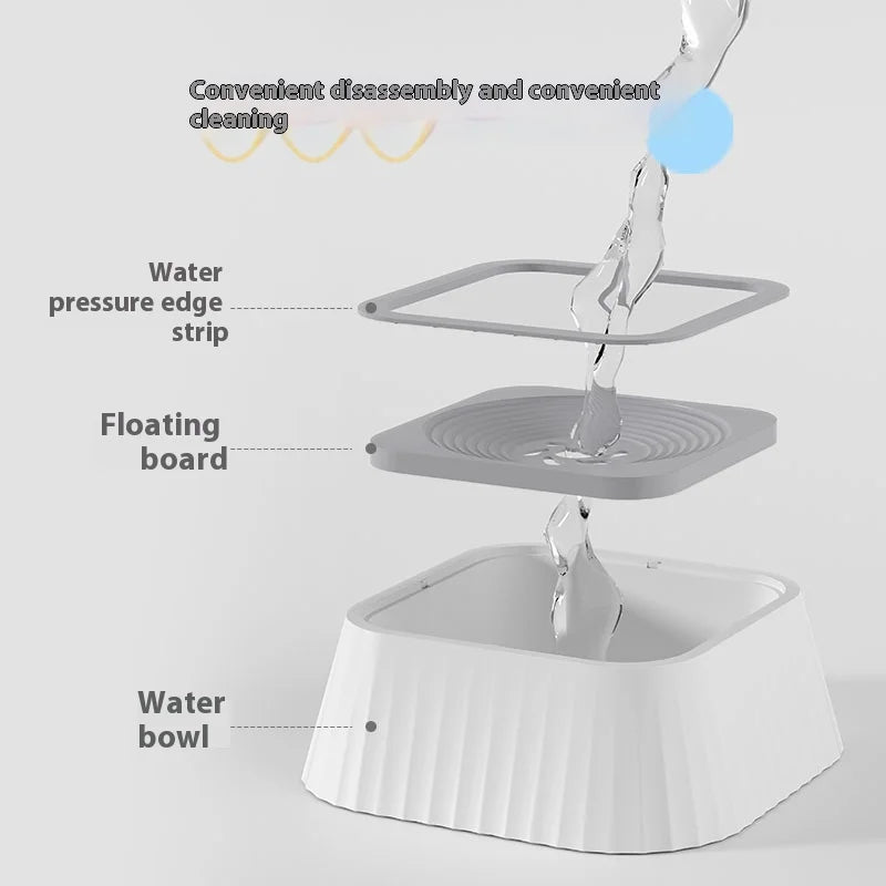 Pet Water Fountain with Floating Plates No Spill Dog Water Bowl Clean Drinking Slow Feeder Anti-Splash Pet for Dogs for Pet
