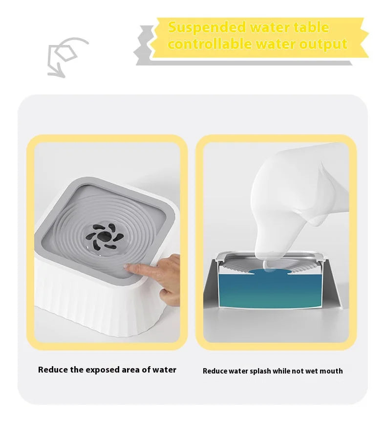 Pet Water Fountain with Floating Plates No Spill Dog Water Bowl Clean Drinking Slow Feeder Anti-Splash Pet for Dogs for Pet